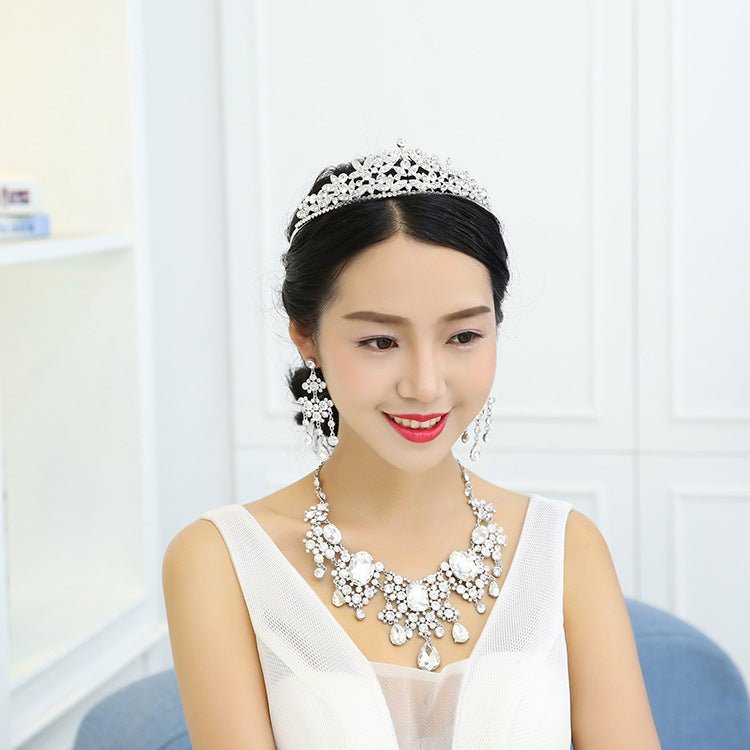 European And American Rhinestone Big Crystal Bridal Sleeve Chain, Bridal Jewelry Set, Wedding Dress Accessories - Luzilly Bridal & Apparel