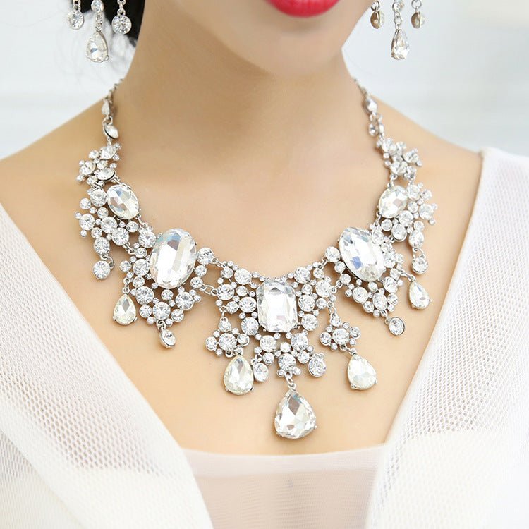 European And American Rhinestone Big Crystal Bridal Sleeve Chain, Bridal Jewelry Set, Wedding Dress Accessories - Luzilly Bridal & Apparel