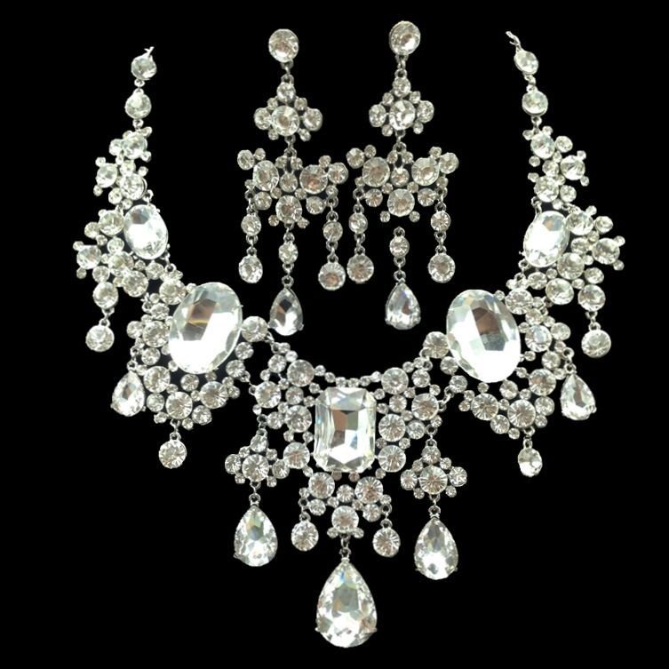 European And American Rhinestone Big Crystal Bridal Sleeve Chain, Bridal Jewelry Set, Wedding Dress Accessories - Luzilly Bridal & Apparel
