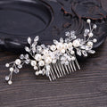 European Design Leaves Wedding Hair Accessories Pearl Crystal Flower Bridal Hair Comb Wedding Hair Jewelry - Luzilly Bridal & Apparel