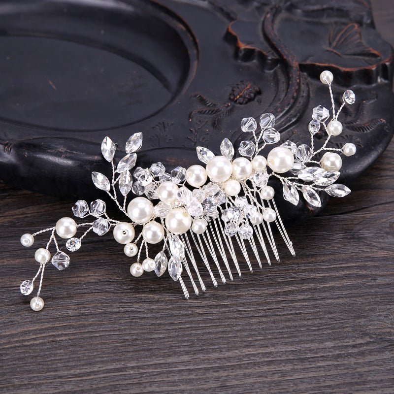 European Design Leaves Wedding Hair Accessories Pearl Crystal Flower Bridal Hair Comb Wedding Hair Jewelry - Luzilly Bridal & Apparel