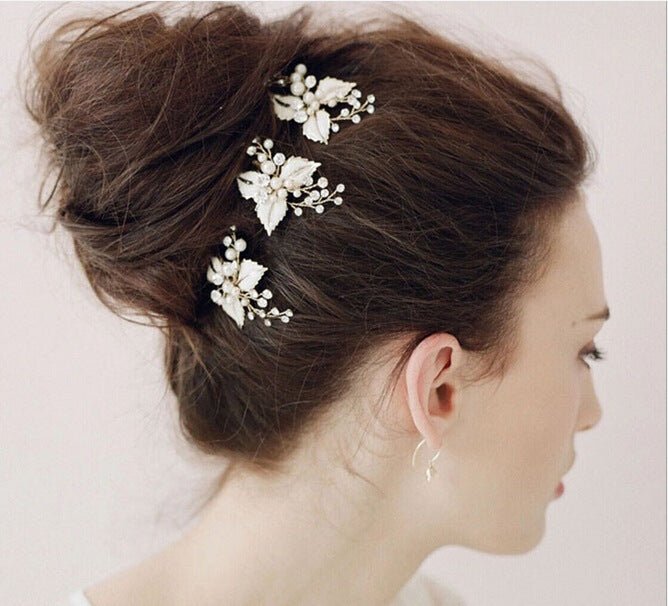 European style exquisite handmade jewelry bride bride wedding dress headdress hairpin leaves wedding jewelry accessories - Luzilly Bridal & Apparel