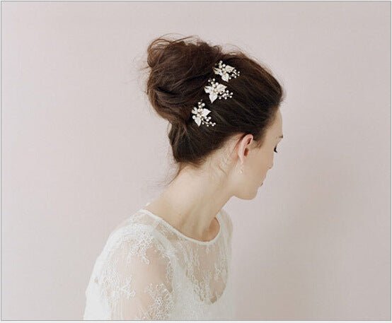 European style exquisite handmade jewelry bride bride wedding dress headdress hairpin leaves wedding jewelry accessories - Luzilly Bridal & Apparel