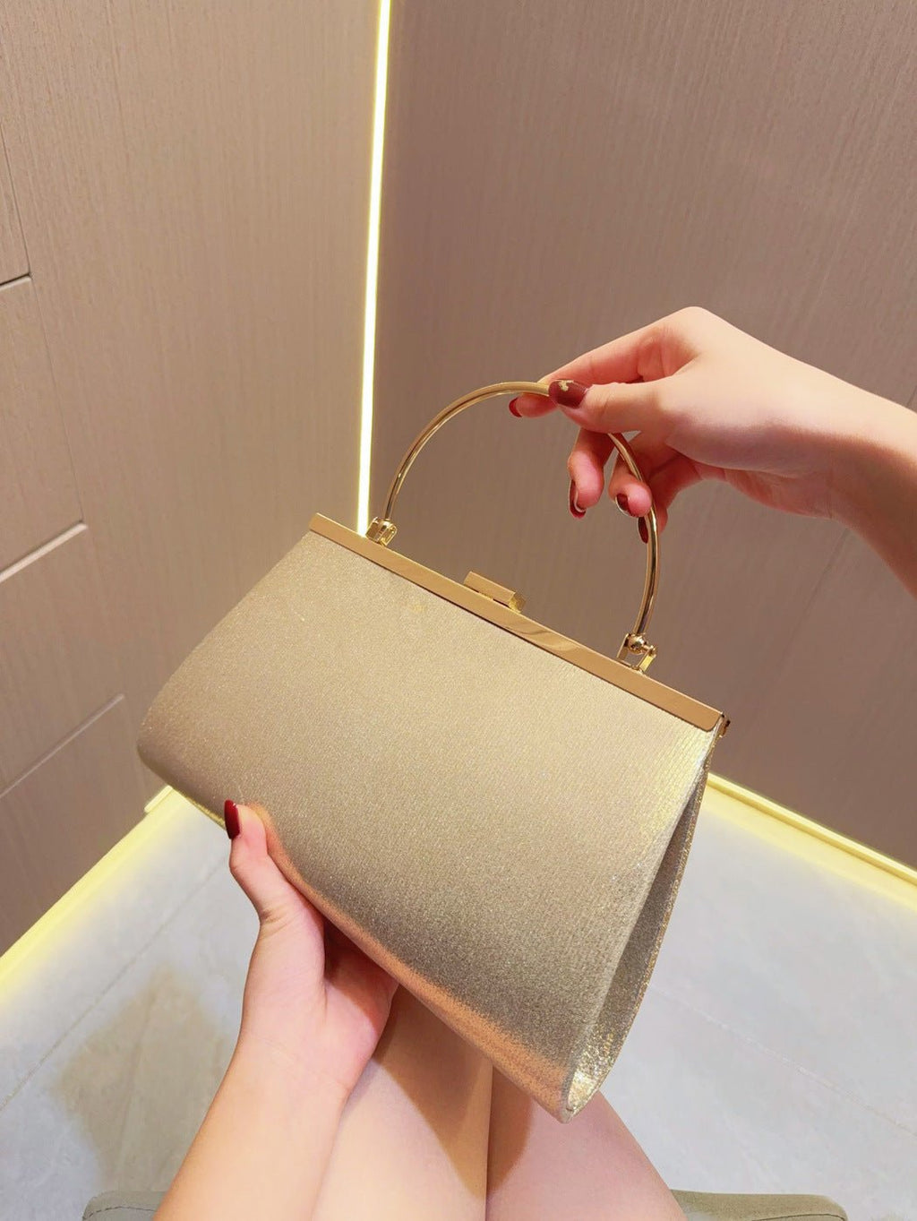 Evening Handbag Wedding bag Clutch bag Dress bag pleated skew dinner party Party diamond set banquet bag - Luzilly Bridal & Apparel