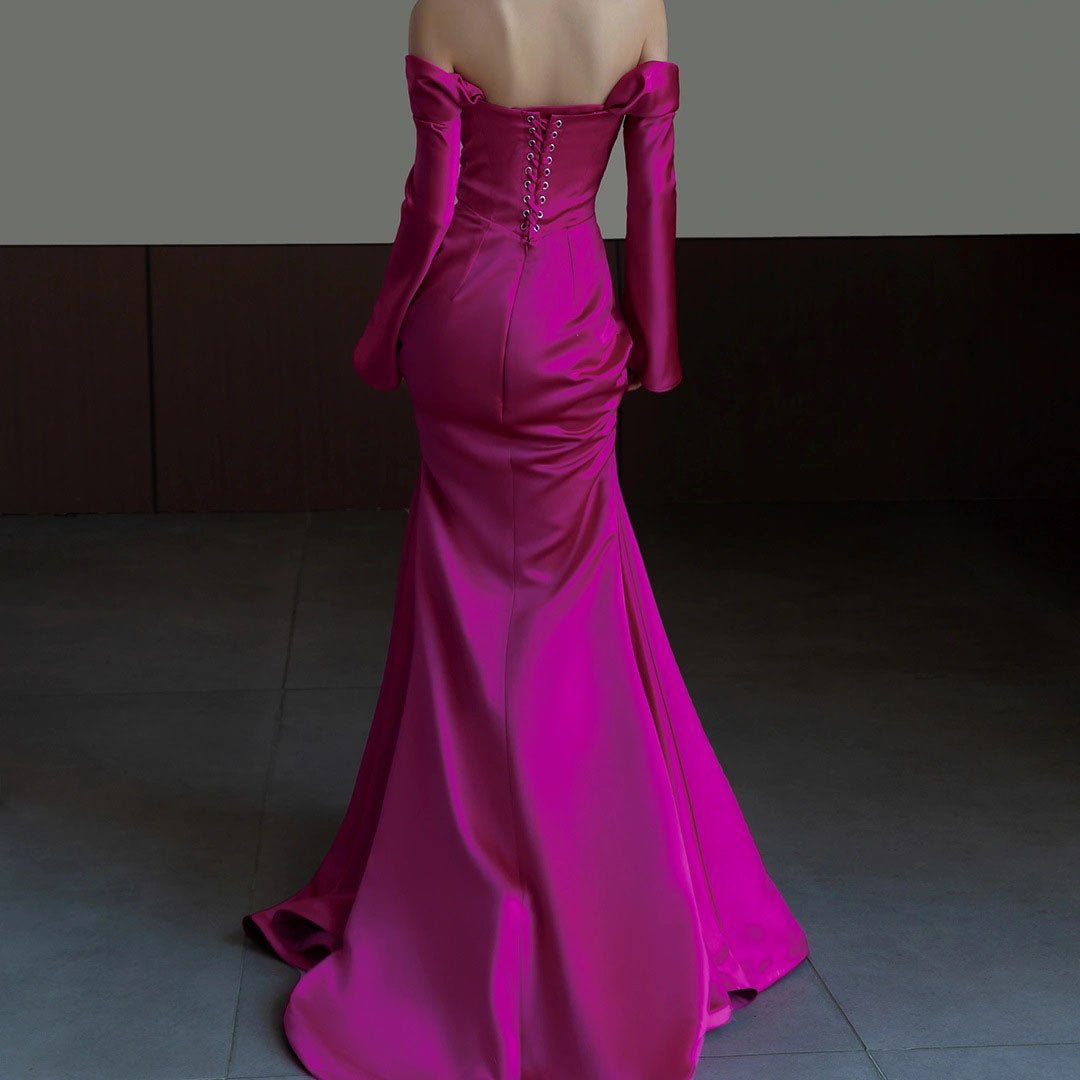 Evening Light Luxury High-grade Bridal Gown Wedding Off-shoulder Toast Dress - Luzilly Bridal & Apparel