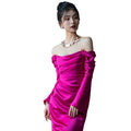 Evening Light Luxury High-grade Bridal Gown Wedding Off-shoulder Toast Dress - Luzilly Bridal & Apparel