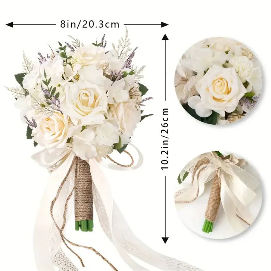 Everlasting Artificial Rose Bridal Bouquet - Luzilly Bridal & Apparel