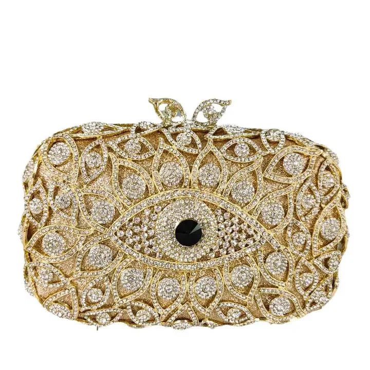 Evil Eye Crystal Minaudiere Clutch - Luzilly Bridal & Apparel