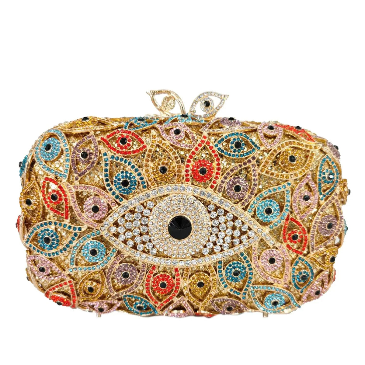 Evil Eye Crystal Minaudiere Clutch - Luzilly Bridal & Apparel