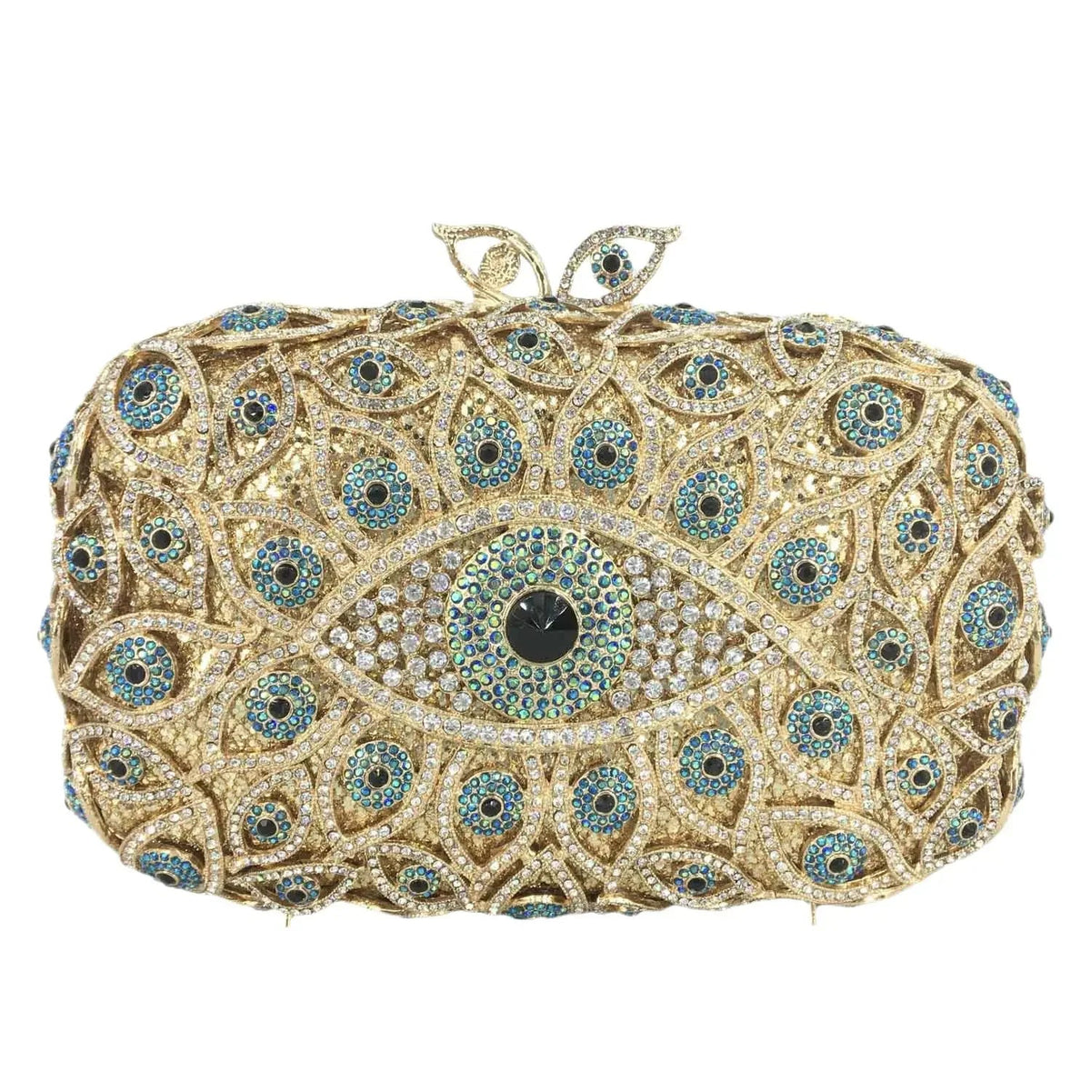 Evil Eye Crystal Minaudiere Clutch - Luzilly Bridal & Apparel