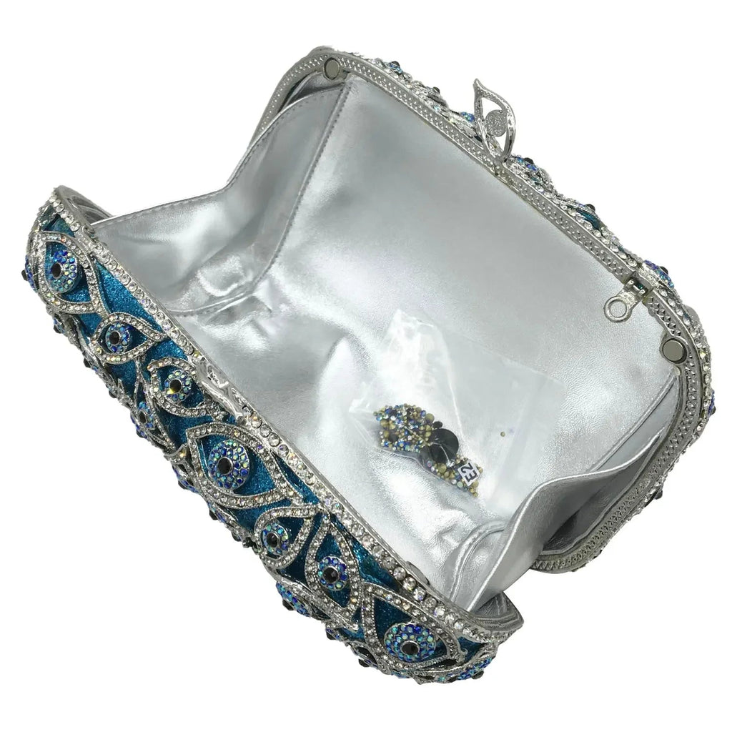 Evil Eye Crystal Minaudiere Clutch - Luzilly Bridal & Apparel