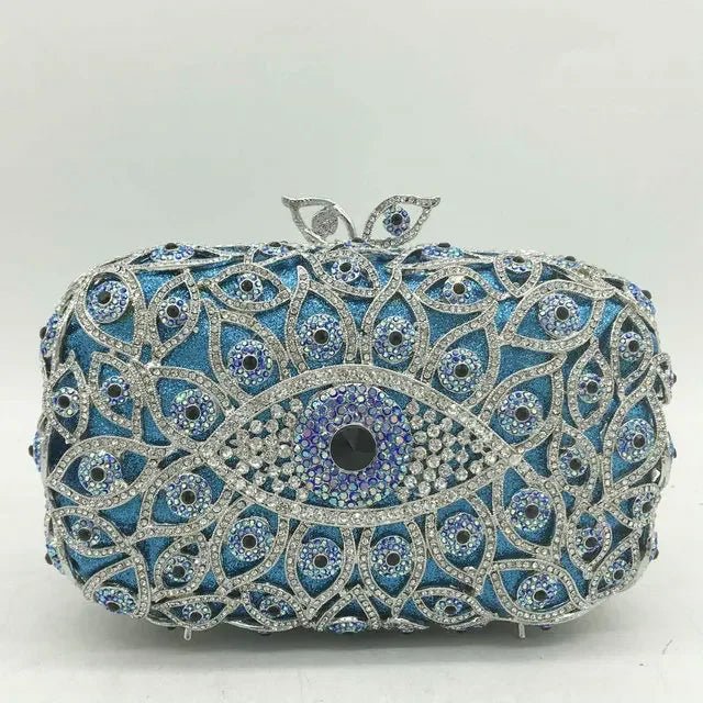 Evil Eye Crystal Minaudiere Clutch - Luzilly Bridal & Apparel