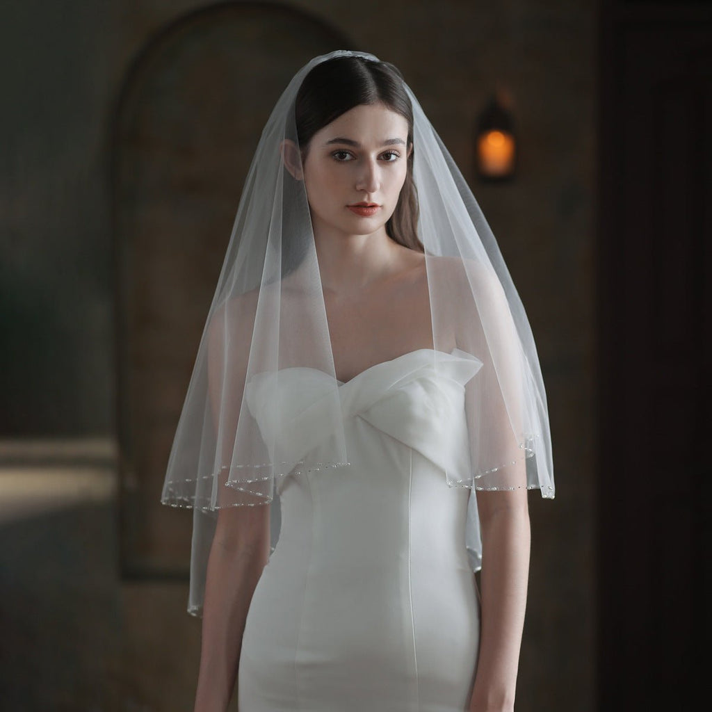 Exquisite Handmade Beaded Bridal Veil - Luzilly Bridal & Apparel
