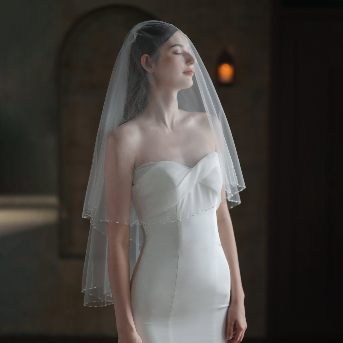Handmade Double-Beaded Veil - Luzilly Bridal & Apparel