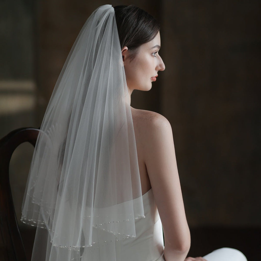 Exquisite Handmade Beaded Bridal Veil - Luzilly Bridal & Apparel