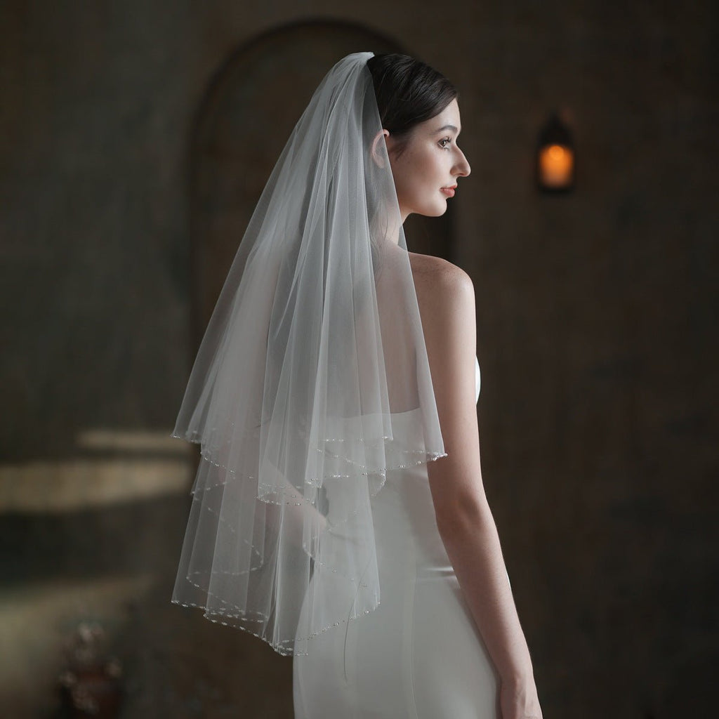 Exquisite Handmade Beaded Bridal Veil - Luzilly Bridal & Apparel