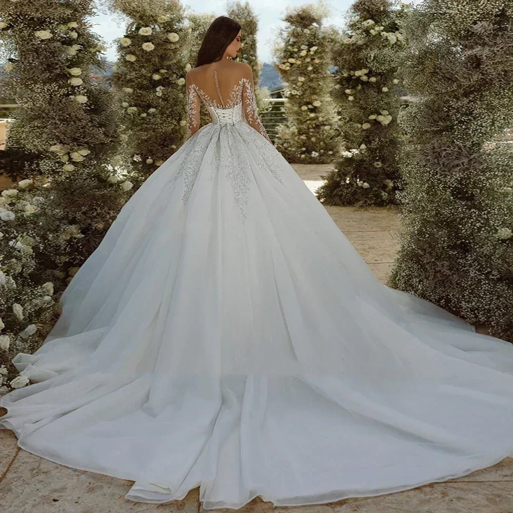 Exquisite Wedding Dresses A-Line Tulle Tiered Bridal Gowns Lace Appliques Gorgeous Princess Robes Vestidos De Novia Customized - Luzilly Bridal & Apparel