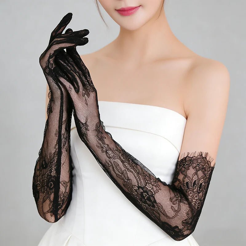 Fairy Long Lace Mesh Elbow Gloves - Luzilly Bridal & Apparel
