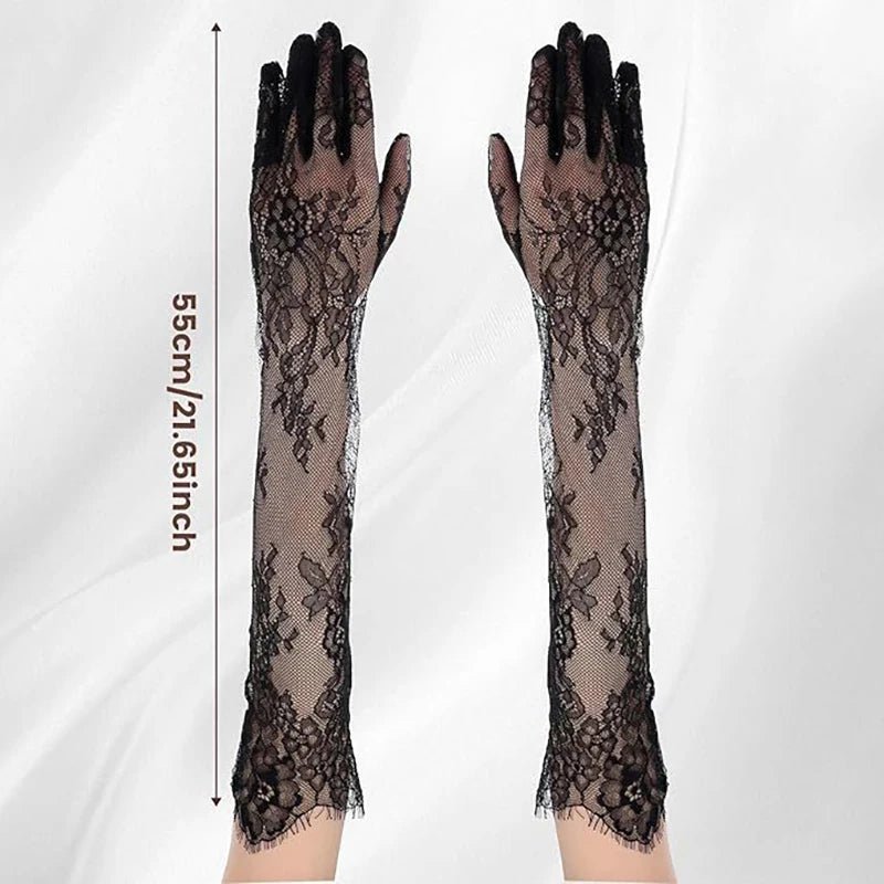 Fairy Long Lace Mesh Elbow Gloves - Luzilly Bridal & Apparel