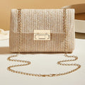 Fashion Crossbody Bags for Women | Simple Straw Shoulder Bag & Women's Lock Closure Bag (Small Square Purse Summer Money Bag) - Luzilly Bridal & Apparel