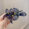 Fashion Elegant Iris Hairpin For Women Bridal Hair Accessories Popular 3D Flower Spring Clip Decoration Romantic Jewelry Tiara - Luzilly Bridal & Apparel