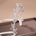 Fashion New Crystal Silver Color Tiara Crowns Leaf Rhinestone Wedding Headbands Hairbands Bridal Women Hair Jewelry Gorgeous Hair Accessories For Women - Luzilly Bridal & Apparel