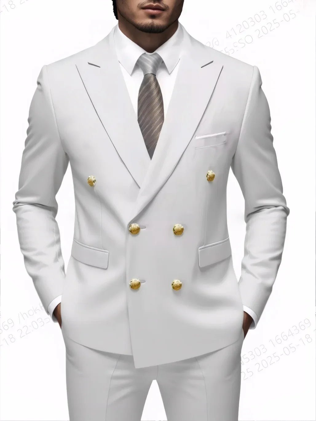 Fashion New Men's Leisure Boutique Business Banquet Solid Color Wedding Double Breasted Slim Fit Suit Blazers Jacket Pants - Luzilly Bridal & Apparel