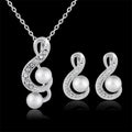 Fashion pearl two sets of simple and elegant bride wedding jewelry set Danbi jewelry - Luzilly Bridal & Apparel