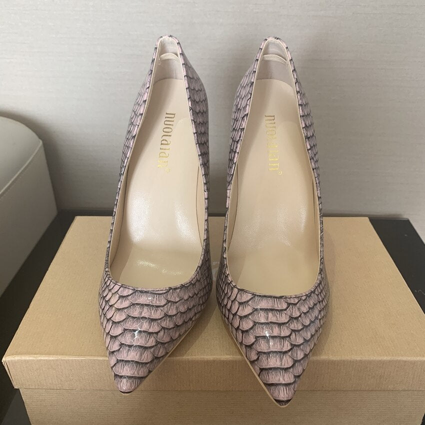 Fashion Woman Shoes Snake Printing Party Wedding Shoes Big Size 35-42 Sexy Pointed Toe Female High Heels Pumps Women Shoes - Luzilly Bridal & Apparel