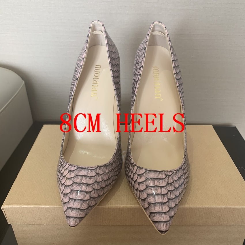 Fashion Woman Shoes Snake Printing Party Wedding Shoes Big Size 35-42 Sexy Pointed Toe Female High Heels Pumps Women Shoes - Luzilly Bridal & Apparel
