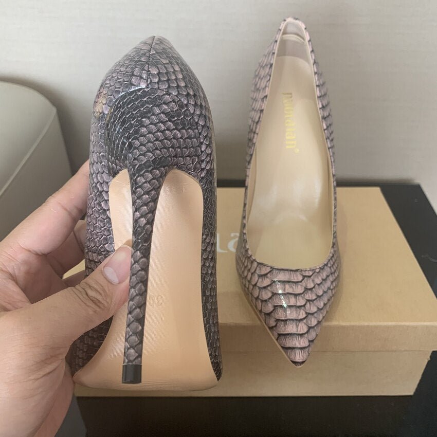 Fashion Woman Shoes Snake Printing Party Wedding Shoes Big Size 35-42 Sexy Pointed Toe Female High Heels Pumps Women Shoes - Luzilly Bridal & Apparel