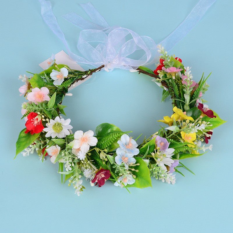 Fashionable colorful floral wreath accessories, Indian wedding fabric, floral headpieces, fairy girls, children's photography accessories - Luzilly Bridal & Apparel