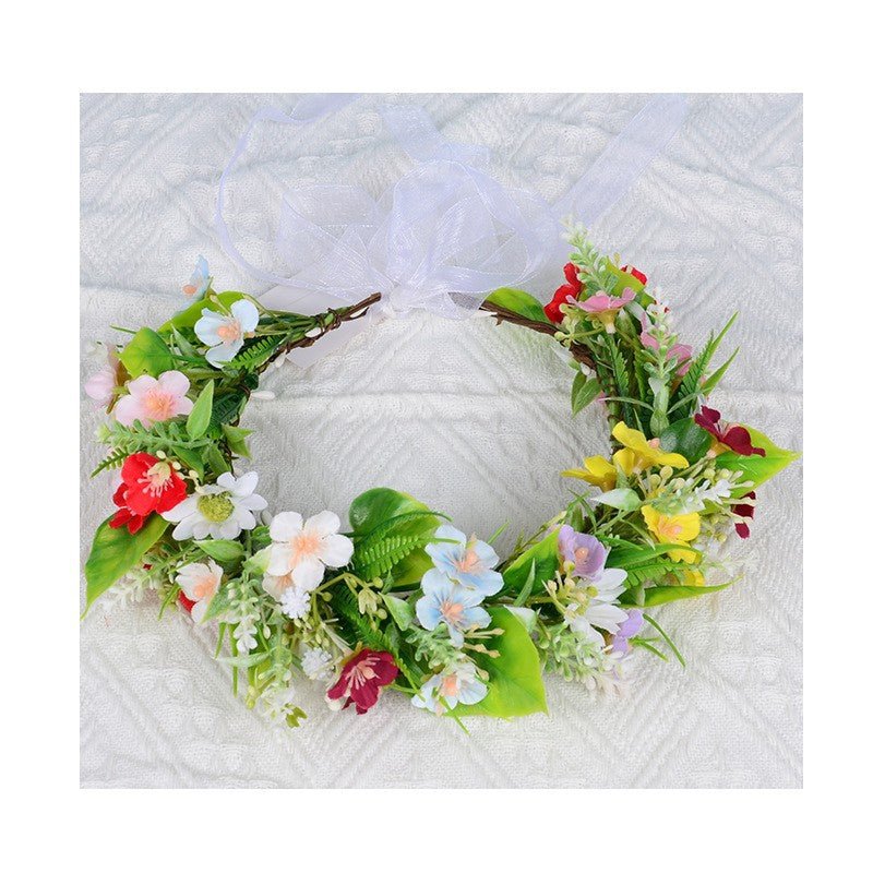 Fashionable colorful floral wreath accessories, Indian wedding fabric, floral headpieces, fairy girls, children's photography accessories - Luzilly Bridal & Apparel