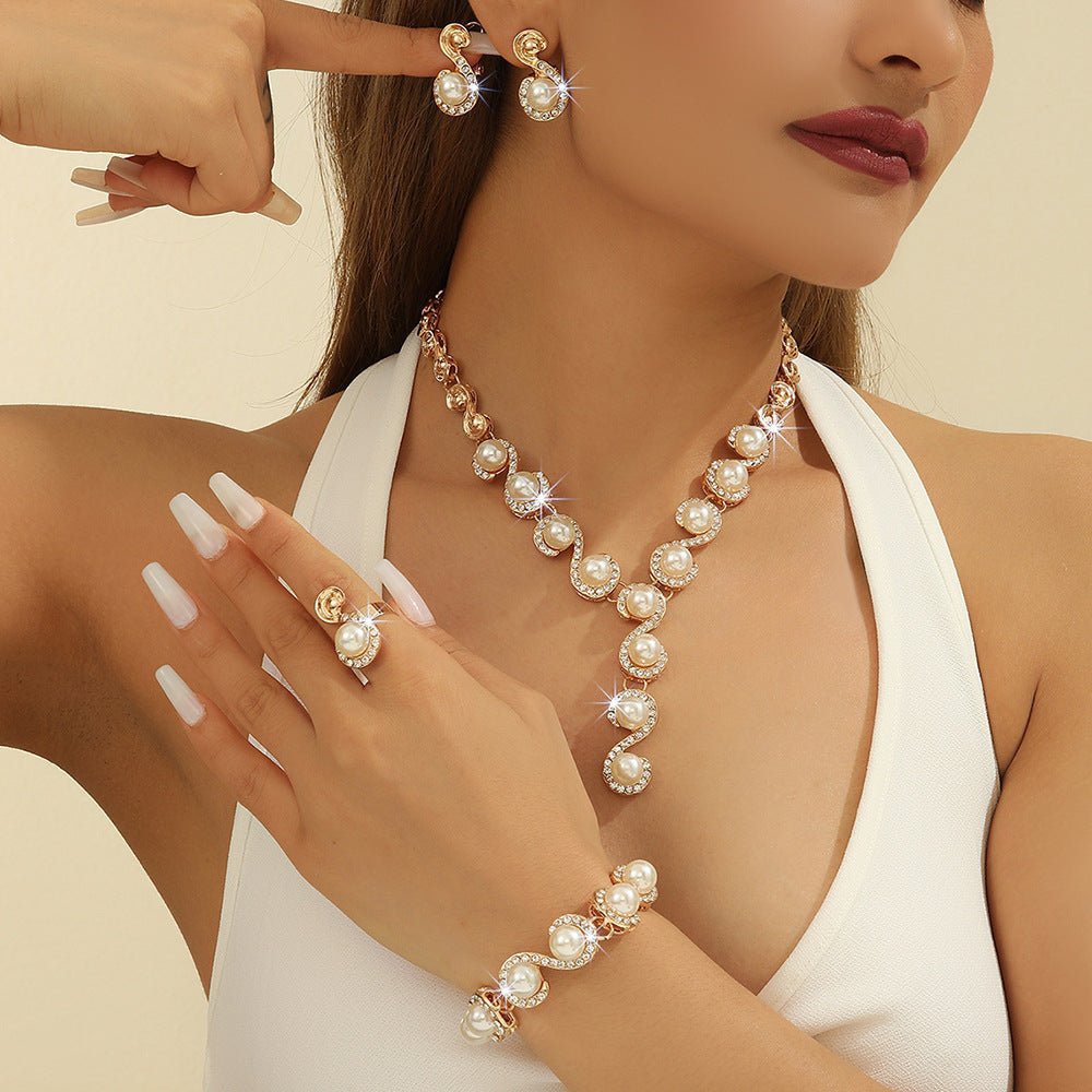 Faux Pearl Bridal Jewelry Set - Luzilly Bridal & Apparel
