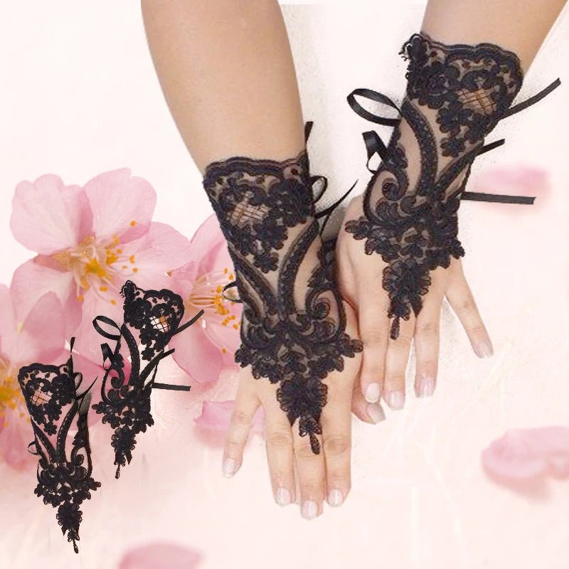 Fingerless Flower Lace Bridal Gloves - Luzilly Bridal & Apparel