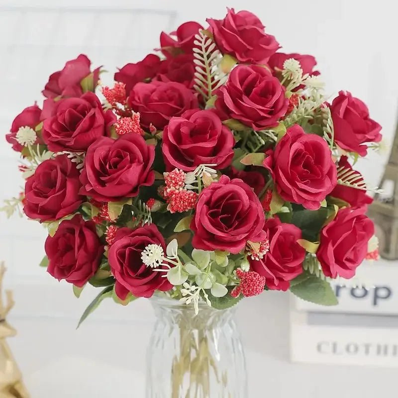 Five-Head Silk Peony Bouquet - Luzilly Bridal & Apparel