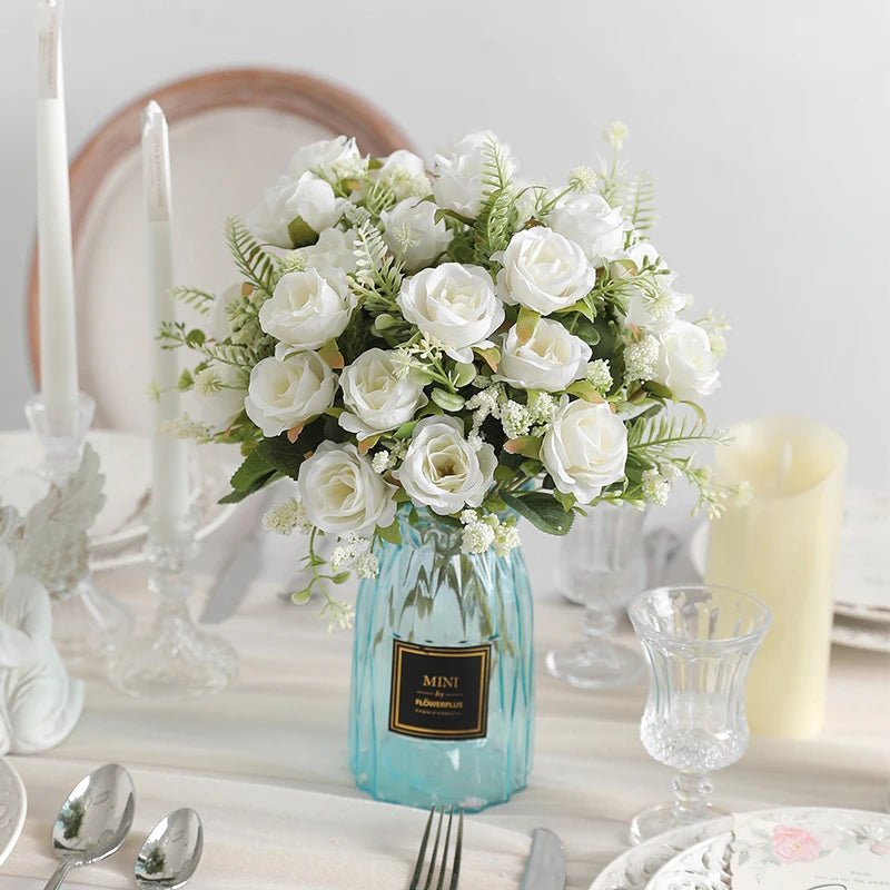 Five-Head Silk Peony Bouquet, Single or Set of Three - Luzilly Bridal & Apparel