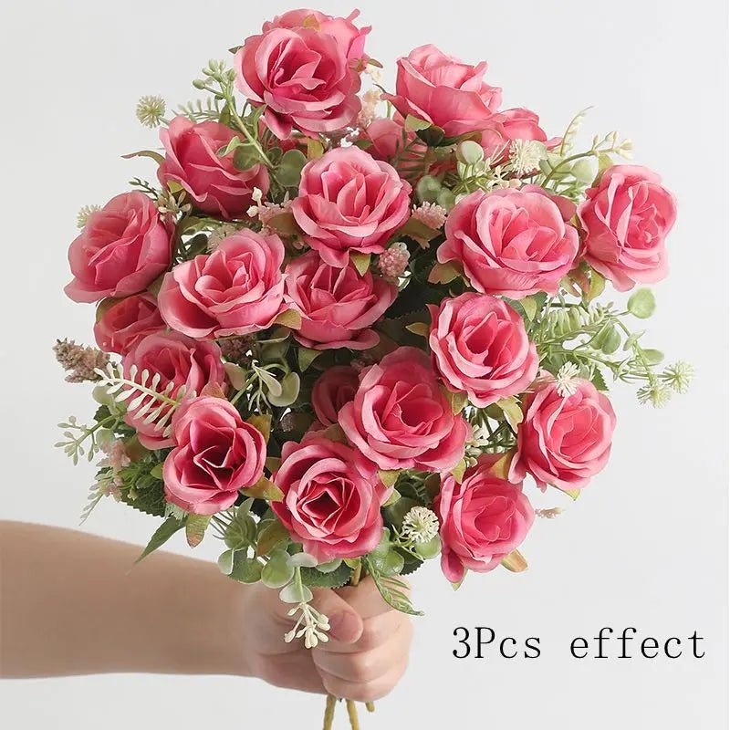 Five-Head Silk Peony Bouquet, Single or Set of Three - Luzilly Bridal & Apparel
