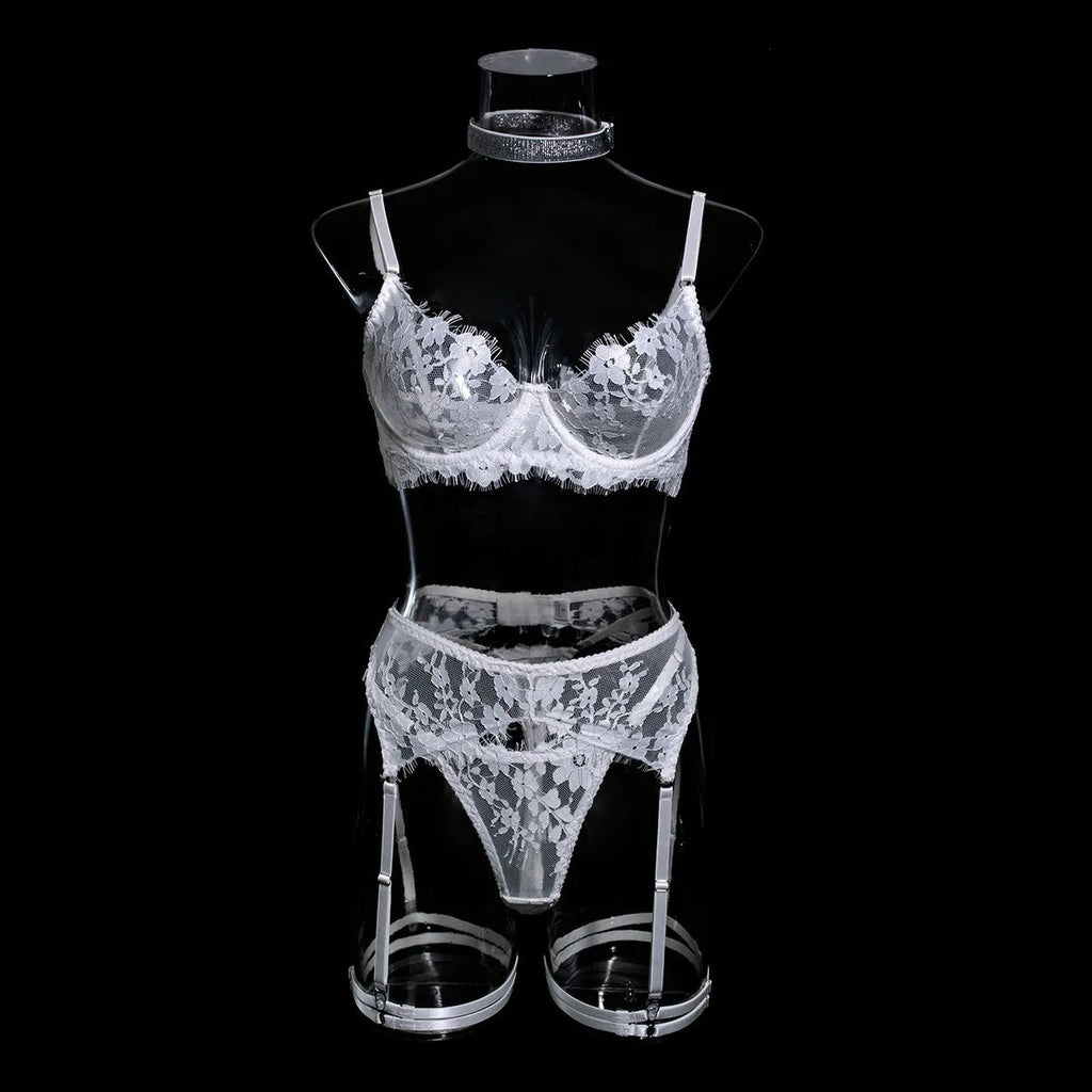 Five-Piece Bridal Lace Lingerie Set - Luzilly Bridal & Apparel