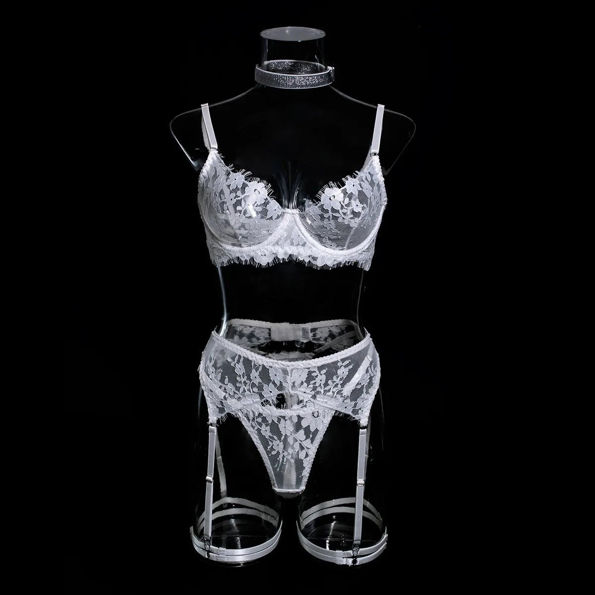 Five-Piece Bridal Lace Lingerie Set - Luzilly Bridal & Apparel