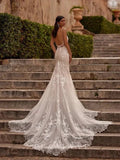 FL&AEVVE Customized Luvury Lace Wedding Dress Spaghetti Straps Beach Bridal Dresses Wedding Party Gown vestidos de novia - Luzilly Bridal & Apparel