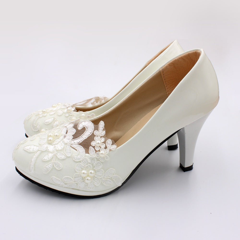 Flat Wedding White Bridal Dress Bridesmaid Shoes - Luzilly Bridal & Apparel