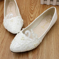 Flat Wedding White Bridal Dress Bridesmaid Shoes - Luzilly Bridal & Apparel