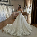 Flavinke Customized A-line Lace Appliques Wedding Dresses 2025 Off Shoulder Sweetheart Wedding Gowns Backless Bride Gown - Luzilly Bridal & Apparel