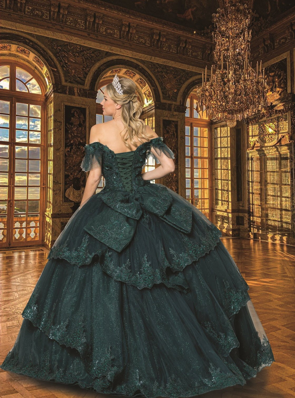 Floral 3D Embroidered Quinceañera Ball Gown - Luzilly Bridal & Apparel