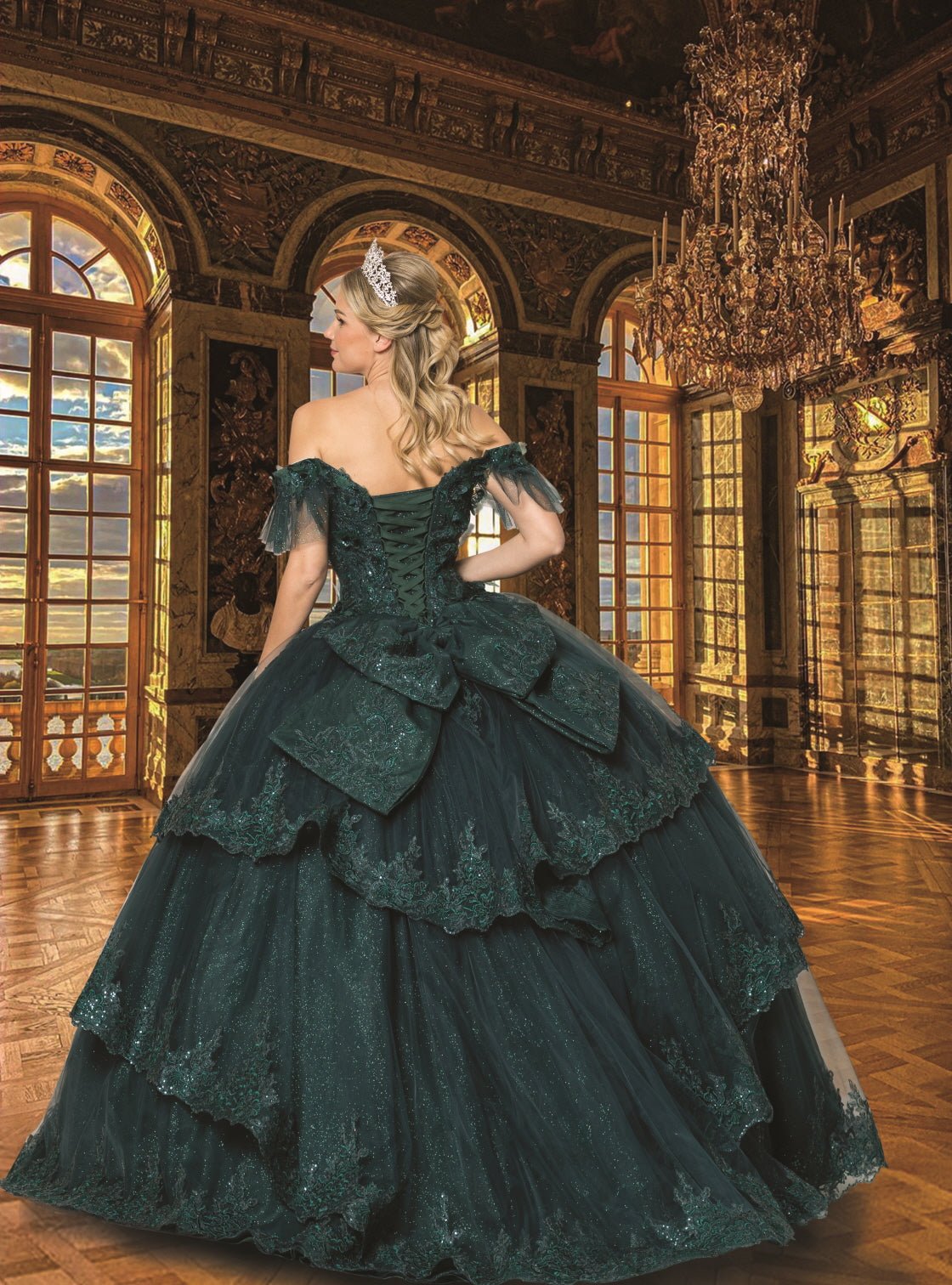 Floral 3D Embroidered Quinceañera Ball Gown - Luzilly Bridal & Apparel