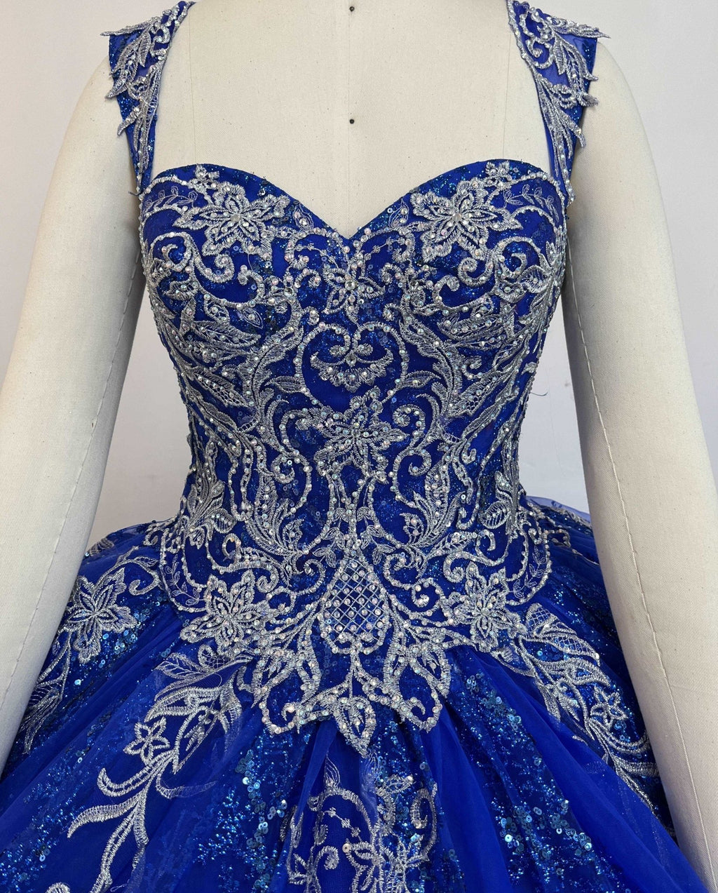 Floral 3D Glitter Quinceañera Gown - Luzilly Bridal & Apparel