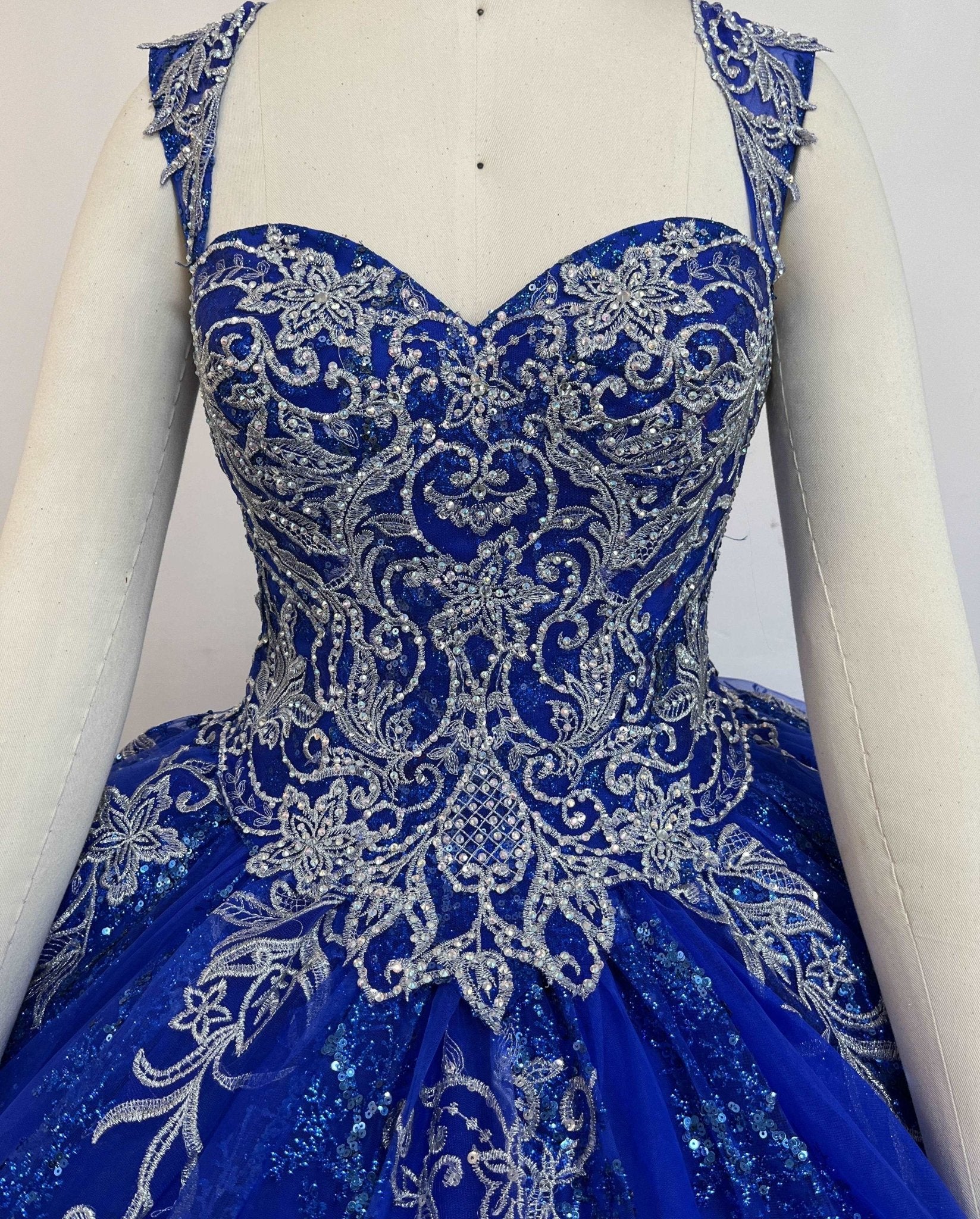 Floral 3D Glitter Quinceañera Gown - Luzilly Bridal & Apparel