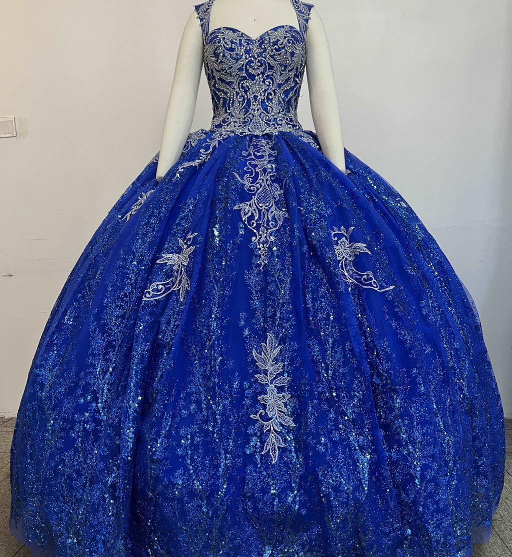 Floral 3D Glitter Quinceañera Gown - Luzilly Bridal & Apparel
