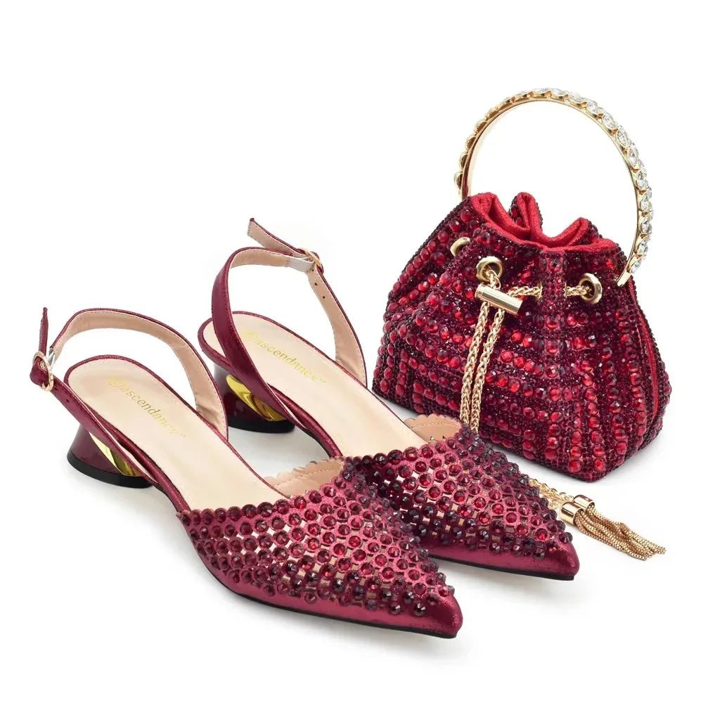 Floral Bridal Pumps & Matching Bag Set - Luzilly Bridal & Apparel